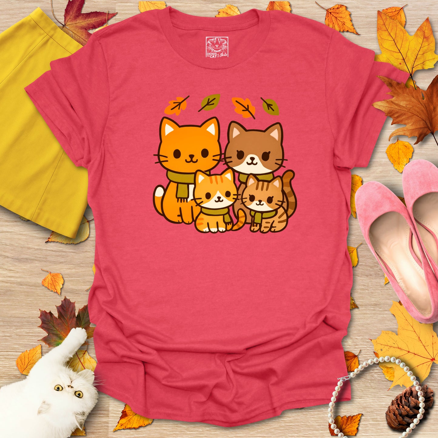 Cozy Kawaii Fall Cat Family
