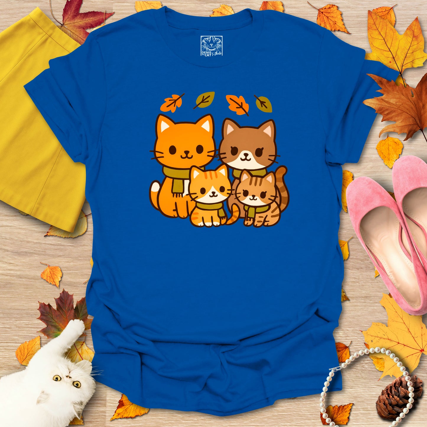 Cozy Kawaii Fall Cat Family