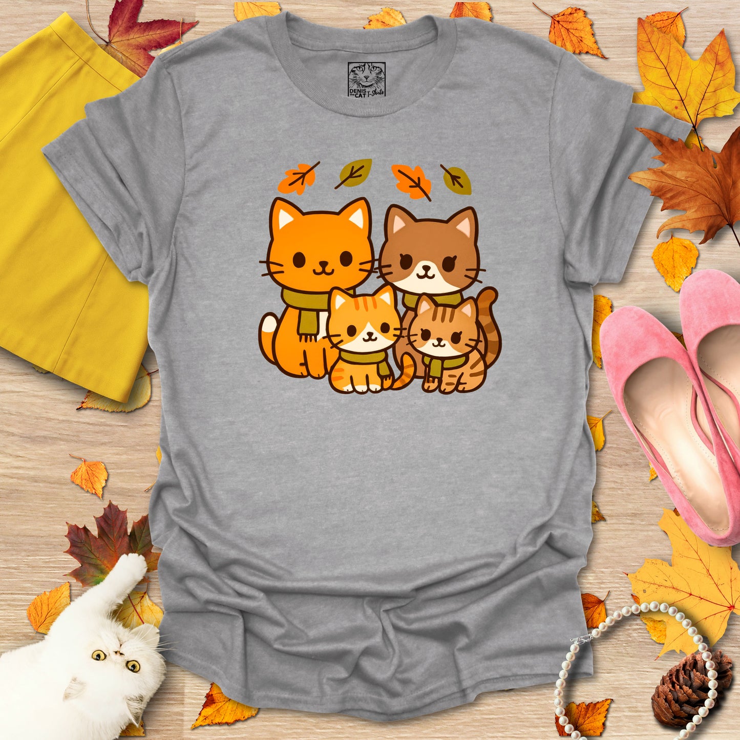 Cozy Kawaii Fall Cat Family