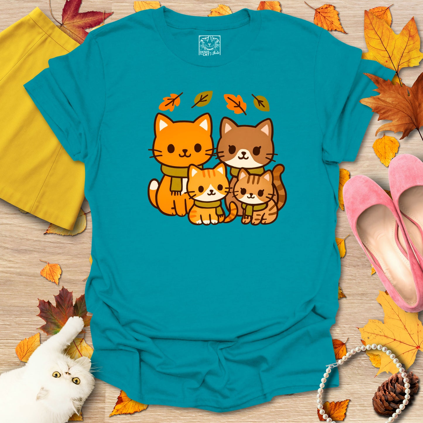 Cozy Kawaii Fall Cat Family