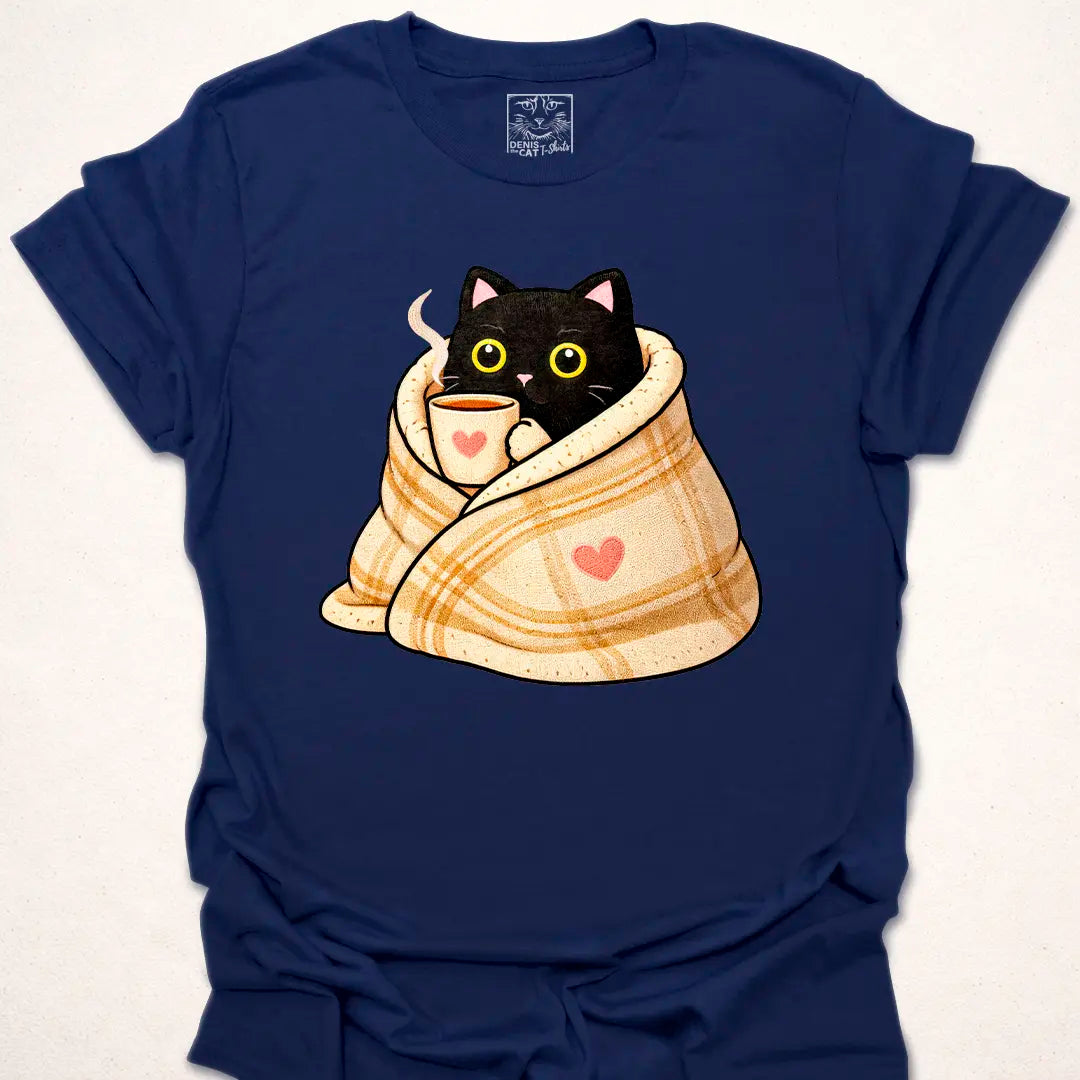 Cozy Black Cat & Coffee