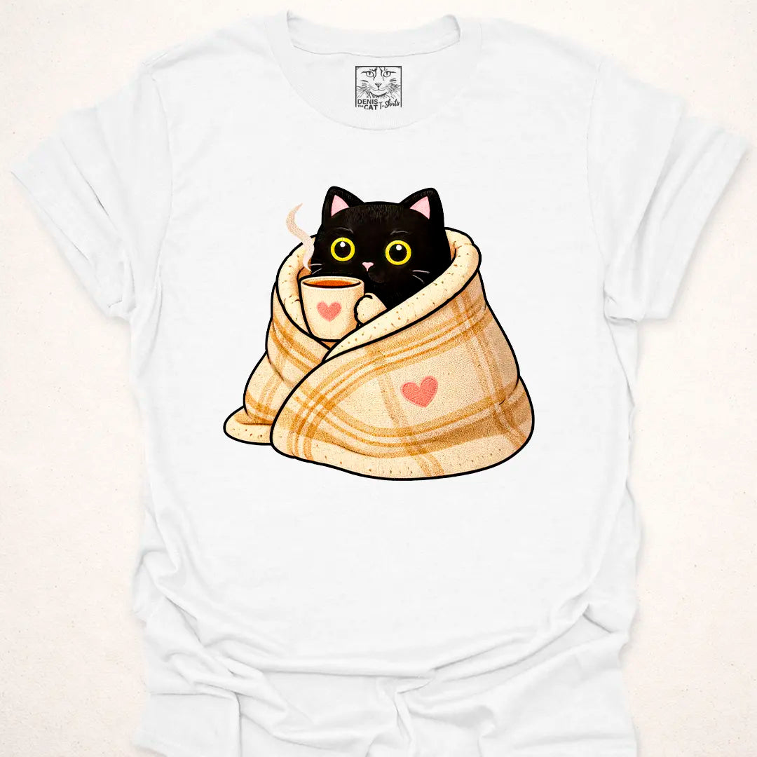 Cozy Black Cat & Coffee