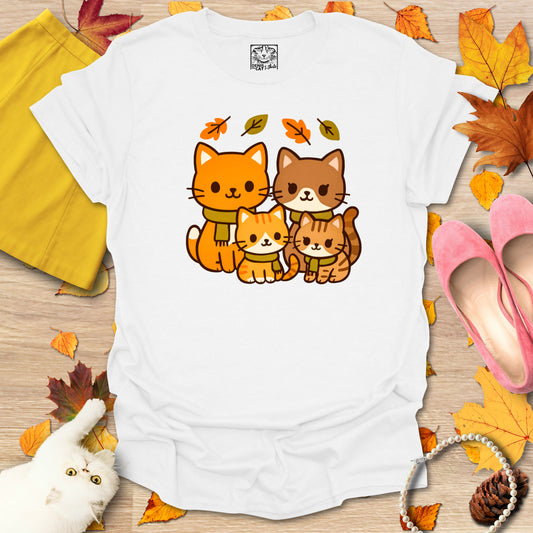 Cozy Kawaii Fall Cat Family
